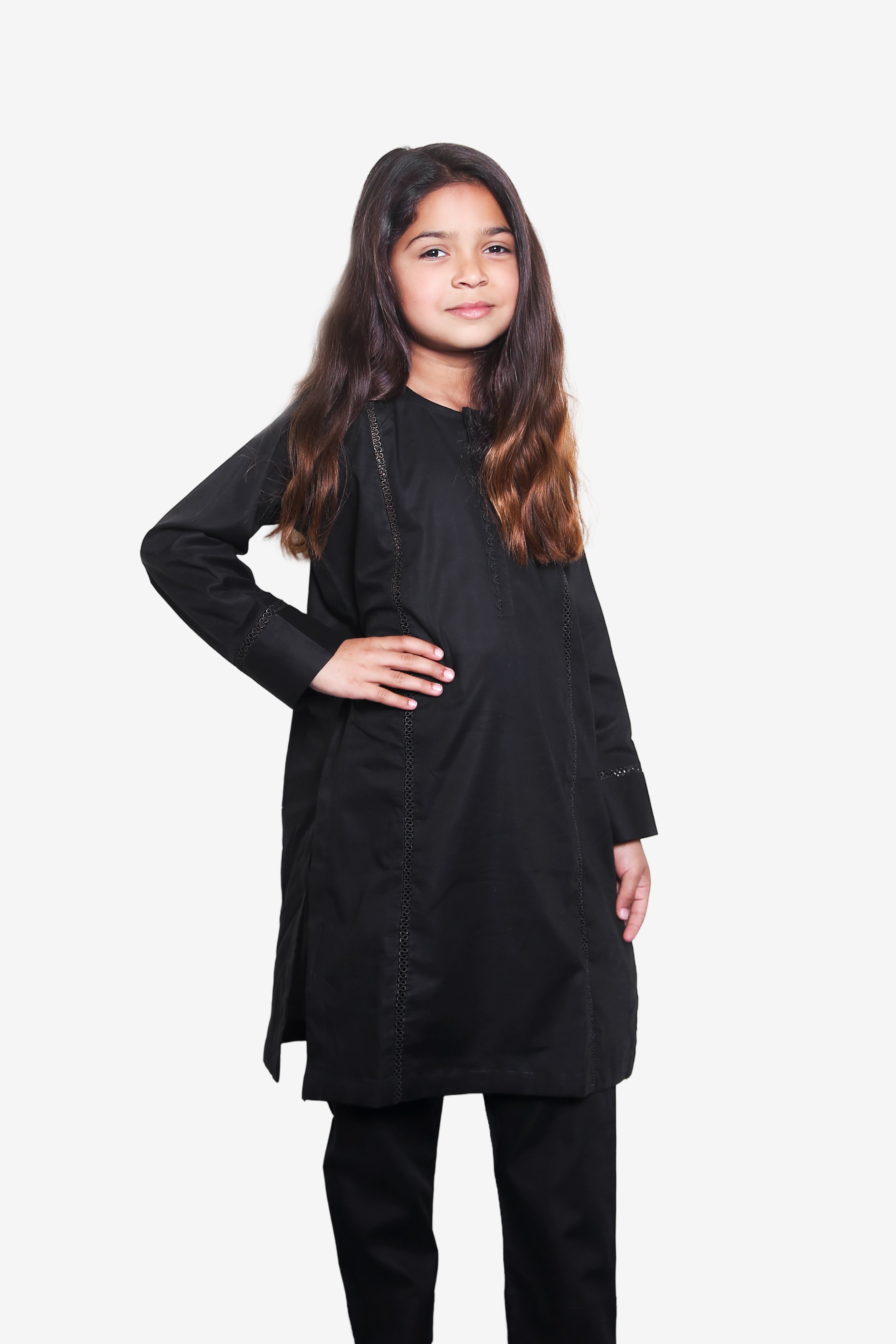 CLASSIC BLACK KIDS KURTA SET